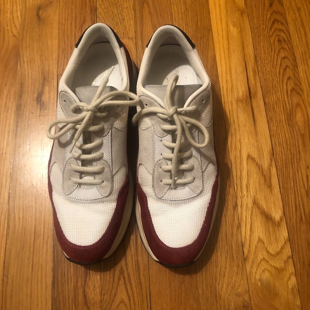Common Projects Suede Color block Pattern Wedge Sneakers